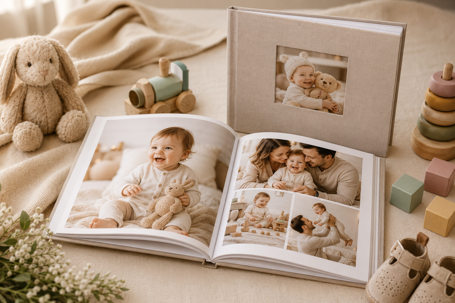 Детская фотокнига из фотографий ребёнка