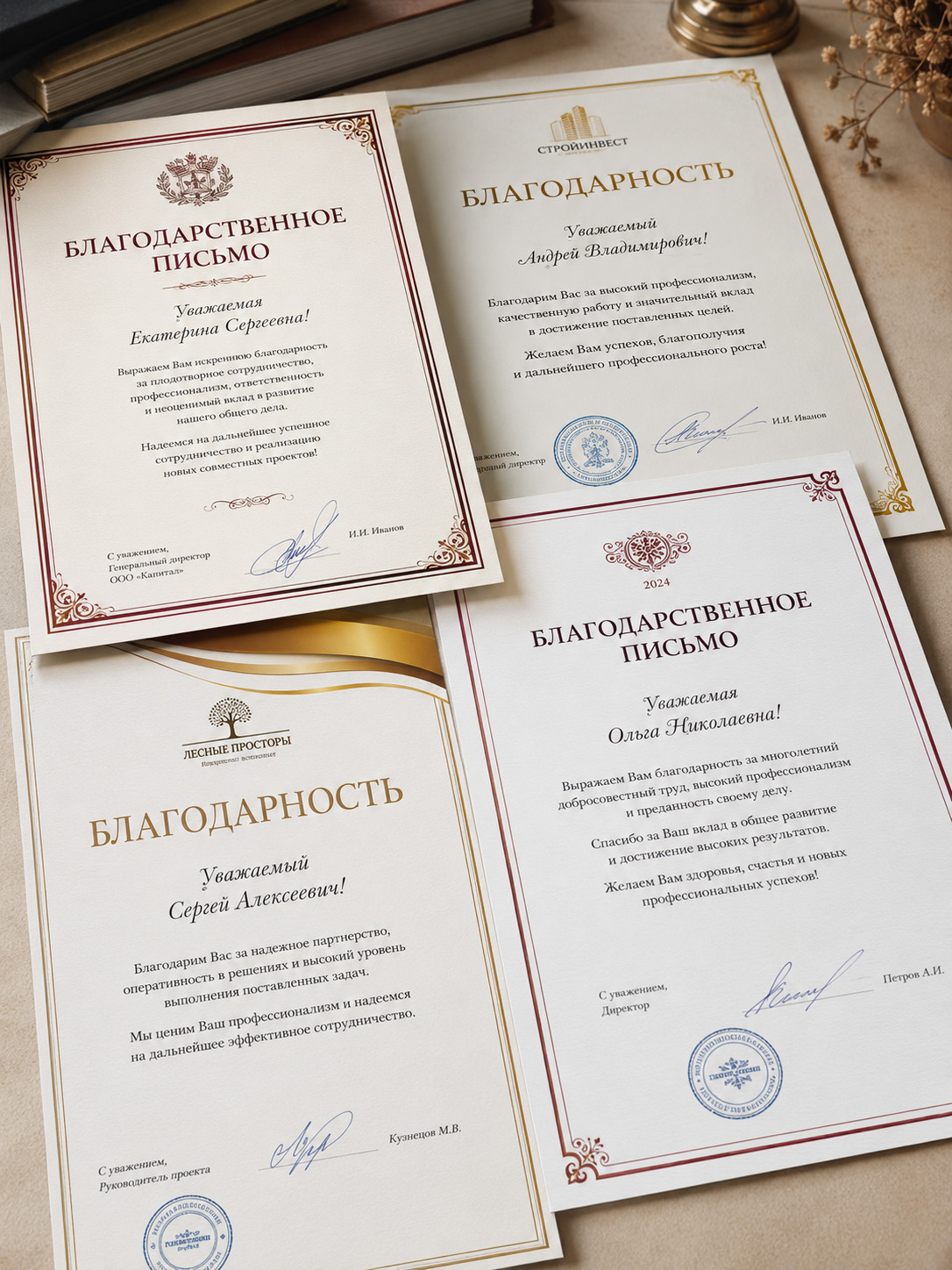 Дизайн и печать благодарственных писем в Белгороде в фотоцентре БелФото