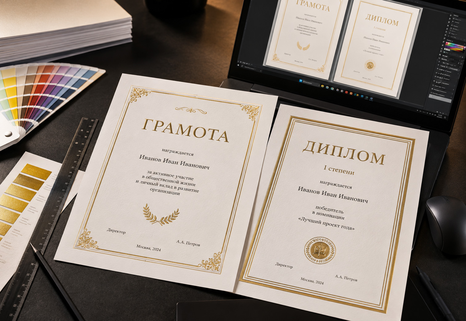 Подготовка макета грамоты или диплома к печати