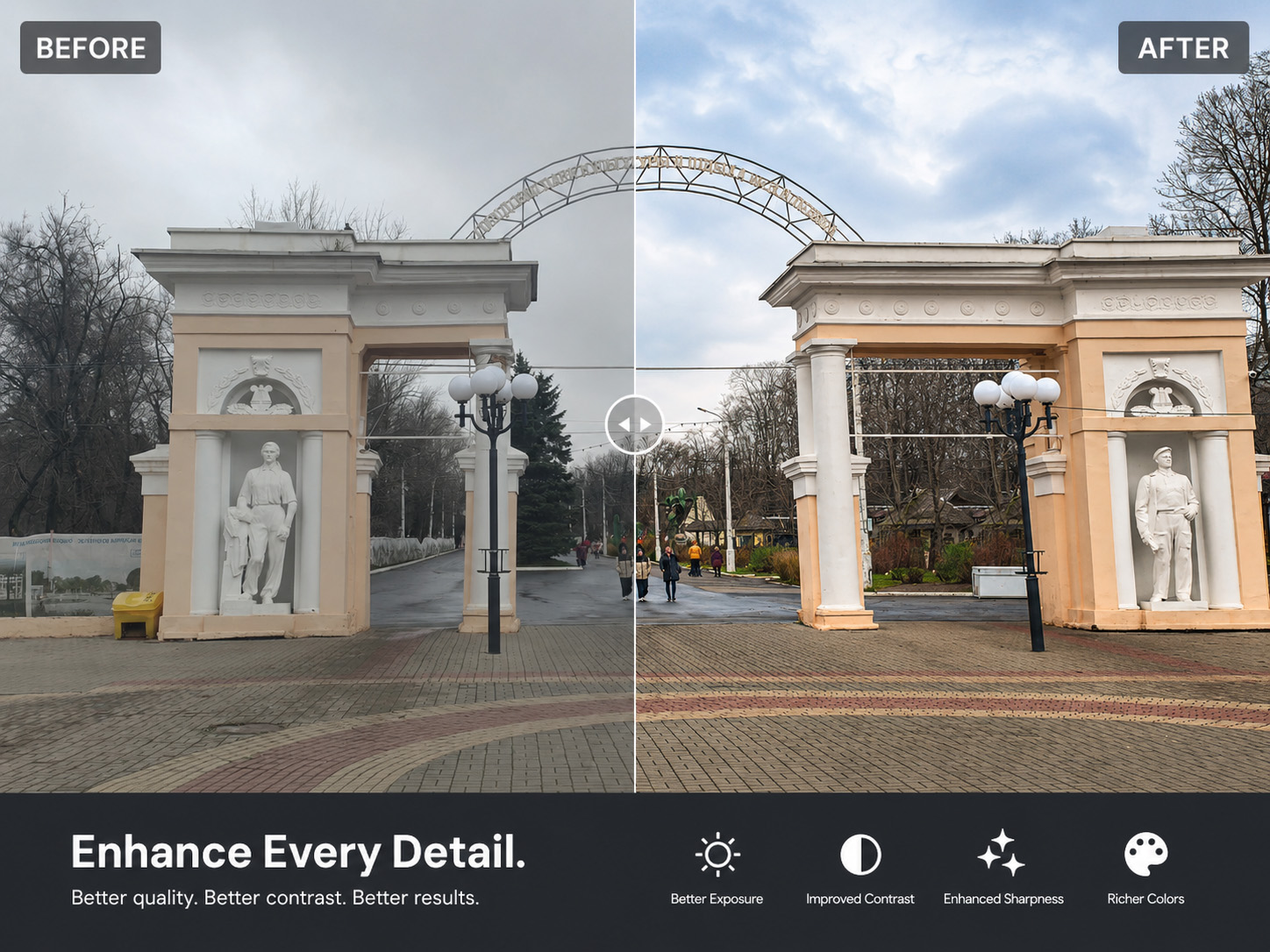 Улучшение качества фотографии до и после обработки в Белгороде